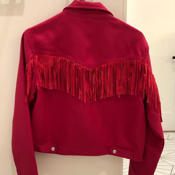 Wrangler LIMITED EDITION Barbie Pink Fringe Jacket - Picture 2 of 5